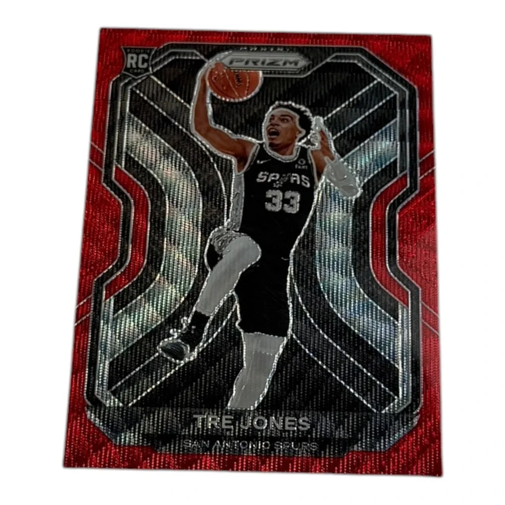 2020-21 Panini Prizm Tre Jones Red Ice Prizm RC Rookie Card #291 Spurs‎ Duke